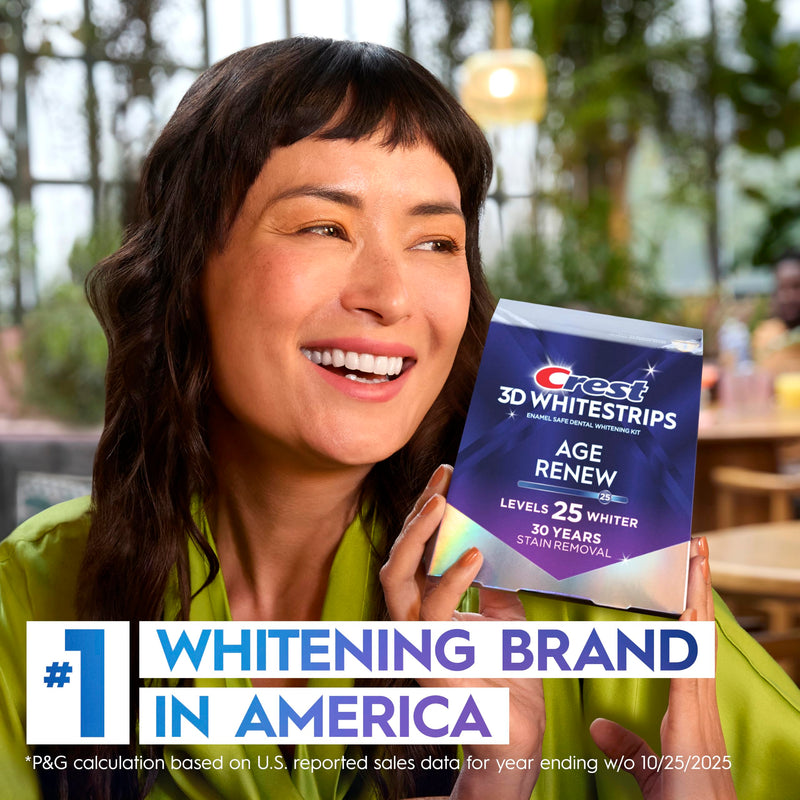 3DWhitestrips Age Renew At-Home Teeth Whitening Kit, 21 Treatments, 25 Levels Whiter, Removes 30 Years of Stains 42 Count (Pack of 1)