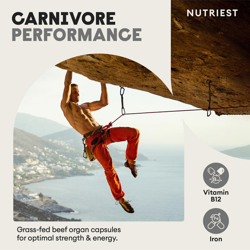Nutriest 6-in-1 Ultimate Organ Complex (240 Capsules) – Halal Beef Organ Supplement | Organic Grass-Fed Beef from Europe | Energy, Immune System & Vitality