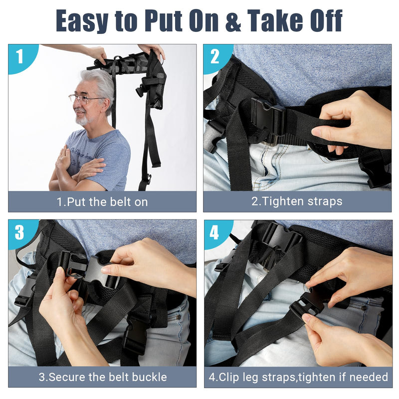 Gait Belts for Seniors - with Leg Loops， Occupational and Physical Therapy - Long Strap and Quick Release Buckle