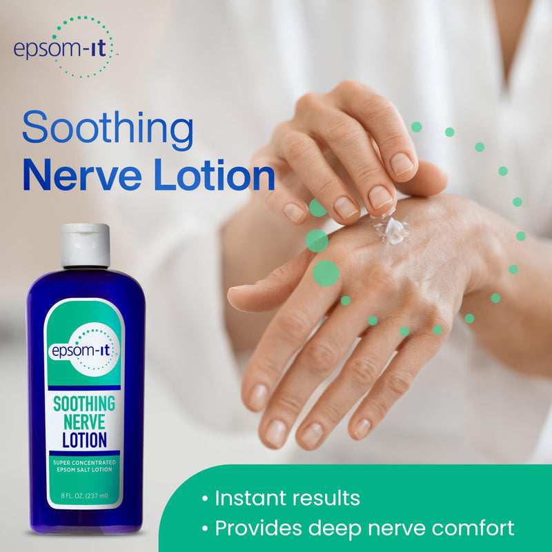 EPSOM-IT Soothing Nerve Magnesium Lotion, Epsom Salt, Arnica Cream, 1-Pack | 8 Fl Oz, 100% Pure Magnesium Sulfate with Arnica & Capsaicin, Greaseless, Fragrance-free, Topical Cream for Nerve Discomfort 8 Fl Oz (Pack of 1)