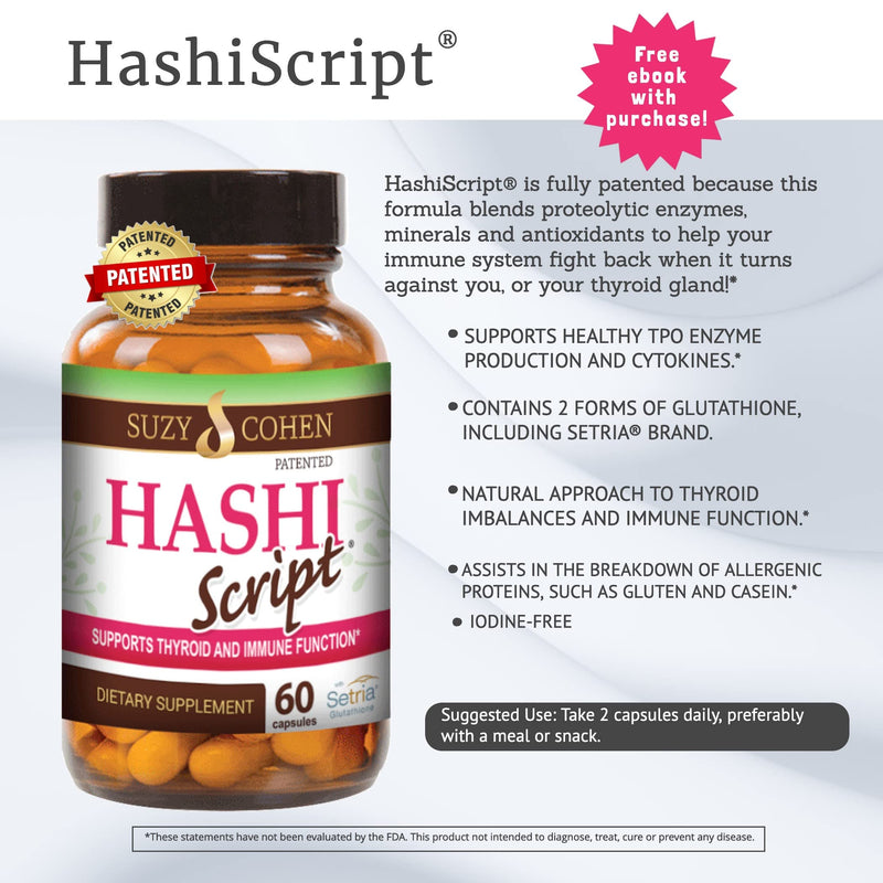 [Australia] - Script Essentials HashiScript Thyroid and Immune Support Formula with Catalase and Glutathione - by Suzy Cohen 