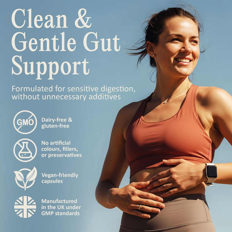 Capsoul Ease & Flow Probiotics for Women | Gut Health Supplements with 5 Billion CFU, Prebiotic Fibre PHGG, Peppermint & Fennel | Vegan Support for Bloating Relief for Women - 60 Capsules