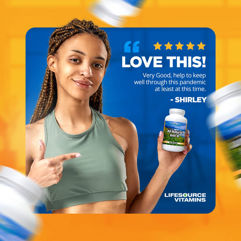 [Australia] - LifeSource Vitamins All Natural Anti-B for Immune Support, 14 All Natural Ingredient with Echinacea & Garlic Extract, 90 Immune Defense Capsules. 1 Count (Pack of 90) 