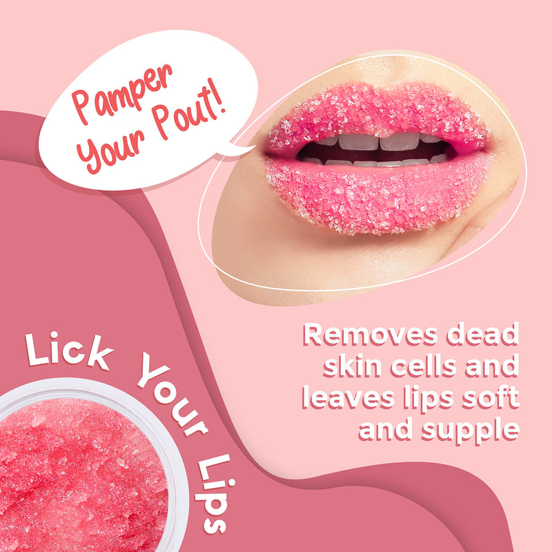 [Australia] - Watermelon Sugar Scrub for Dry, Cracked and Dark Lips by Lick Your Lips – Organic Lip Scrubs Exfoliator and Moisturizer with Lip Brush – Vegan, Cruelty-Free Lip Care Product (20g) Watermelon Sugar Lip Scrub 