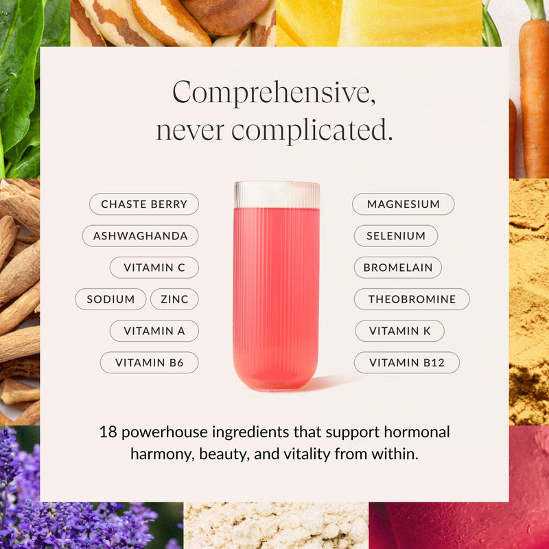 [Australia] - Beam Glow, Hormone Balance for Women, Thyroid Support for Women, Natural Hormone Support Powder with Selenium and Bromelain, PMS Relief, Energy, Hair Skin & Nails, Vegan, No Sugar, 15 Servings Strawberry Kiwi 3.2 Ounce (Pack of 1) 