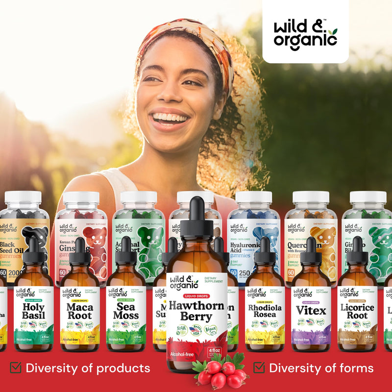 [Australia] - Wild & Organic Hawthorn Berry Tincture 600 mg - Liquid Hawthorne Berry Supplement for Overall Support - Vegan, Sugar & Alcohol-Free Fruit Extract Drops - 4 fl oz 4 Fl Oz (Pack of 1) 