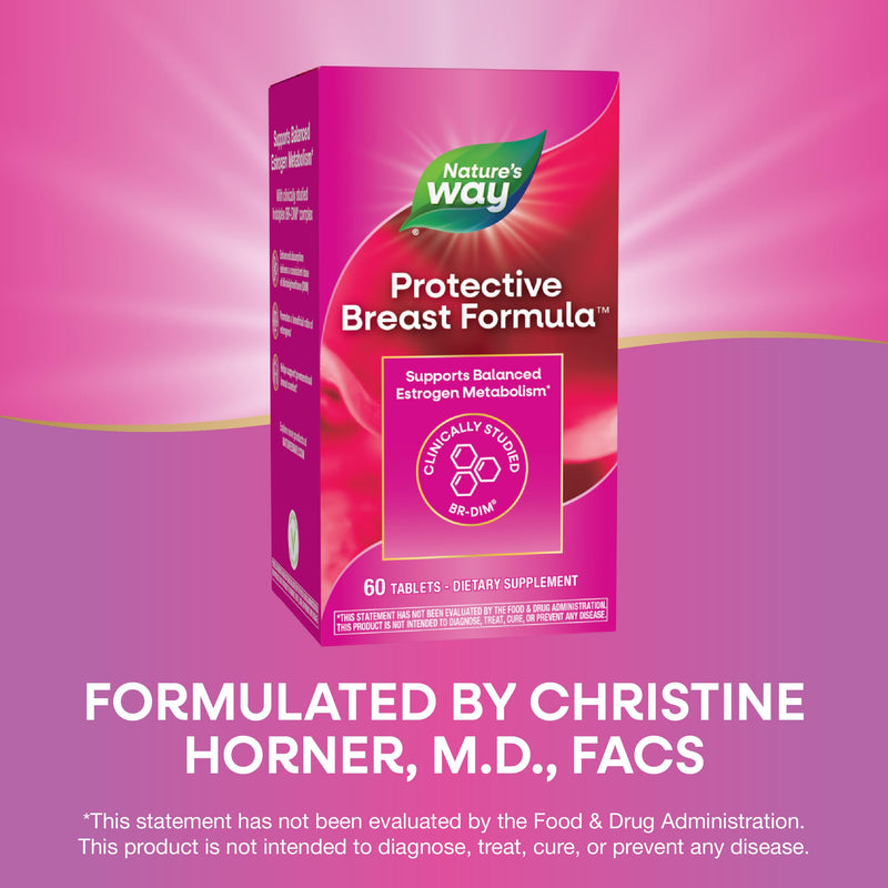 Nature's Way Protective Breast Formula, BR-DIM, 60 Tablets | Clinically Studied BR-DIM with Calcium D-Glucarate and Vitamin D3 to Support Balanced Estrogen Metabolism and Breast Comfort*
