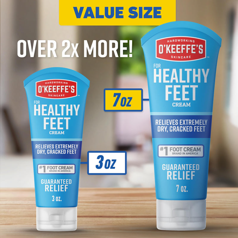[Australia] - O'Keeffe's for Healthy Feet Foot Cream - 7 oz Tube (2 Pack) - Guaranteed Relief for Extremely Cracked, Dry Feet, Repairing Skincare, Instantly Boosts and Retains Moisture Levels 7 Ounce (Pack of 2) 