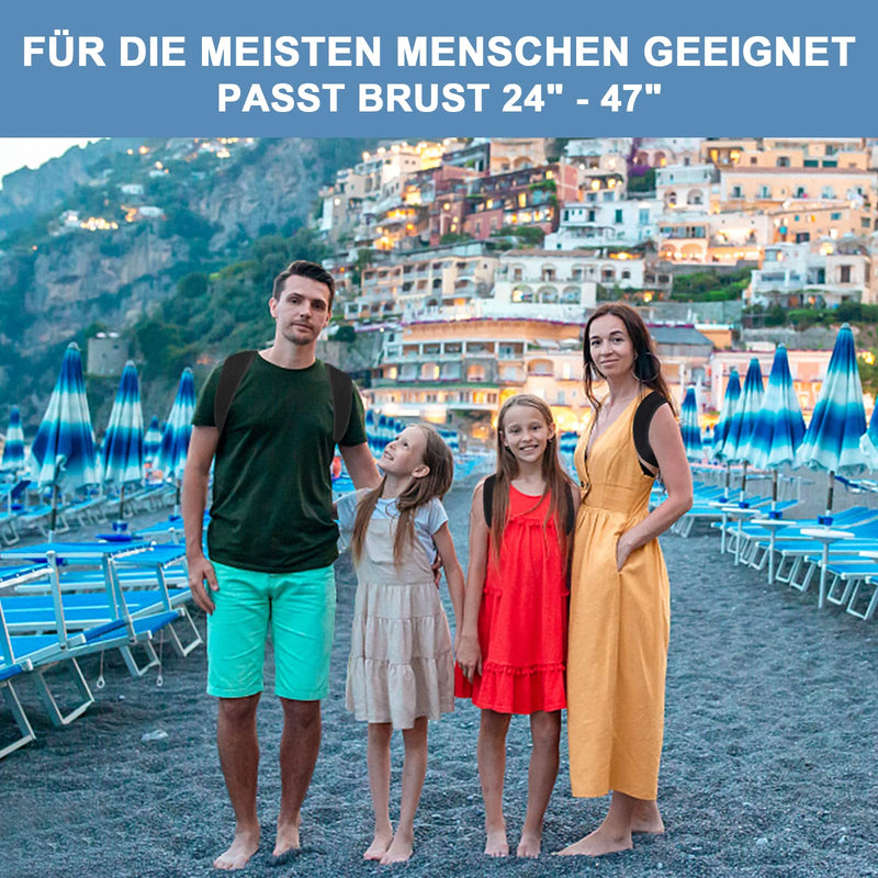 [Australia] - HADSOMUN posture correction for ergonomic and posture - comfortable back strap to prevent pain women and men posture correction back black 