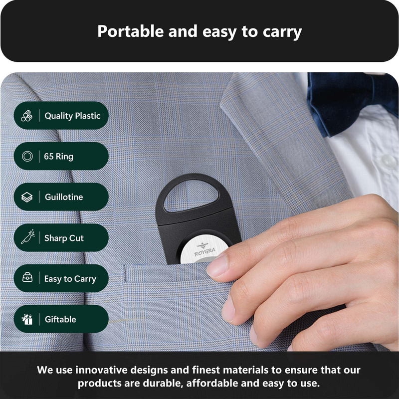 [Australia] - roygra Cigar Cutter, Enlarge 65 Ring Fit Almost Cigar Sizes, Guillotine Double Blade - 10 Pack 