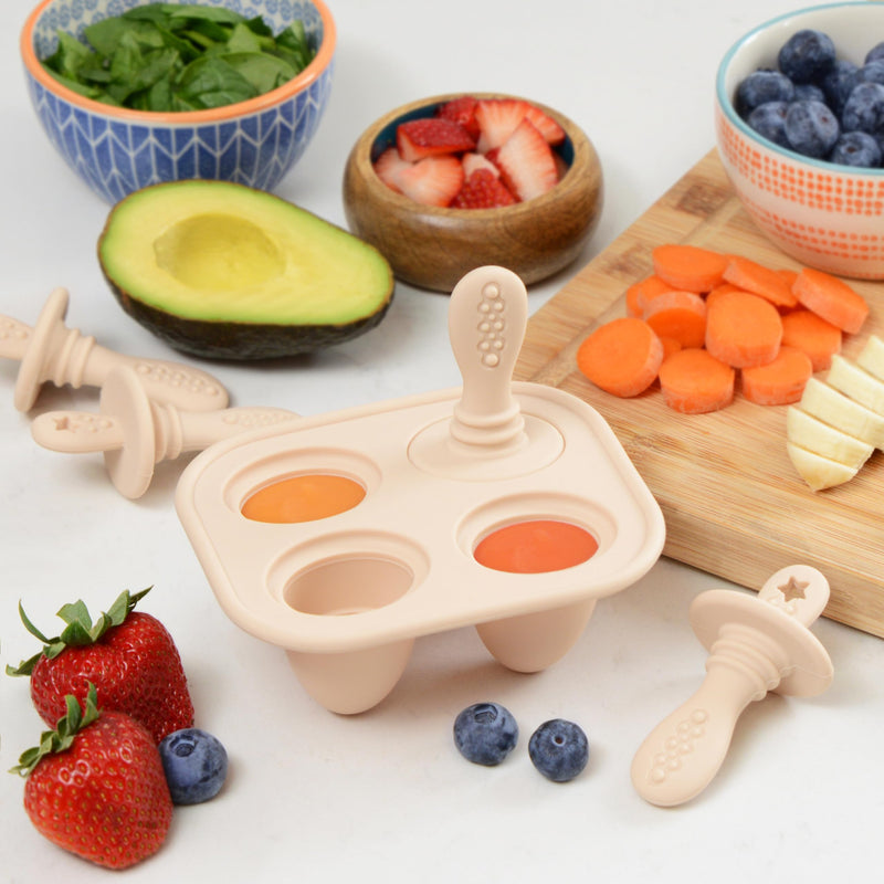 [Australia] - Silicone Petite Pops - Baby Popsicle Mold - BPA Free - Dishwasher Safe - 4 months+ (Sage Green Teether Pops) Sage Green Teether Pops 