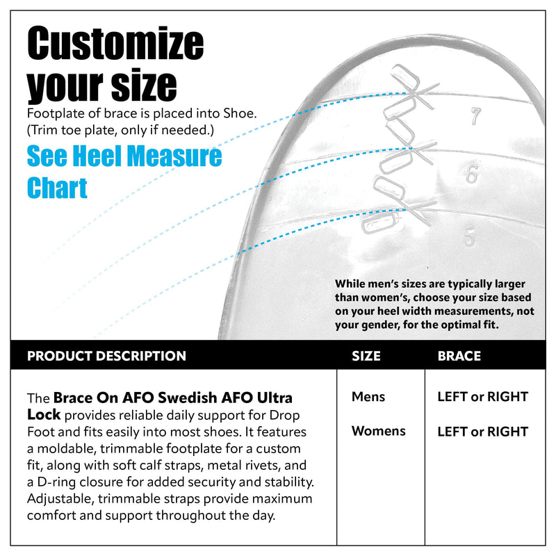 Brace On AFO Drop Foot Brace - Swedish Ultra Lock Foot Drop Brace For Walking, Lightweight, Drop Foot Braces, AFO Brace and Foot Drop Braces, Women, Right Women Right