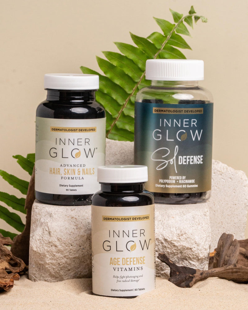 Inner Glow Sol Defense Gummies – Dermatologist & Plastic Surgeon-Formulated Skin Resilience Vitamin Supplement with Polypodium Leucotomos & Niacinamide, Passion Fruit Flavor, 60 Sugar-Free Gummies