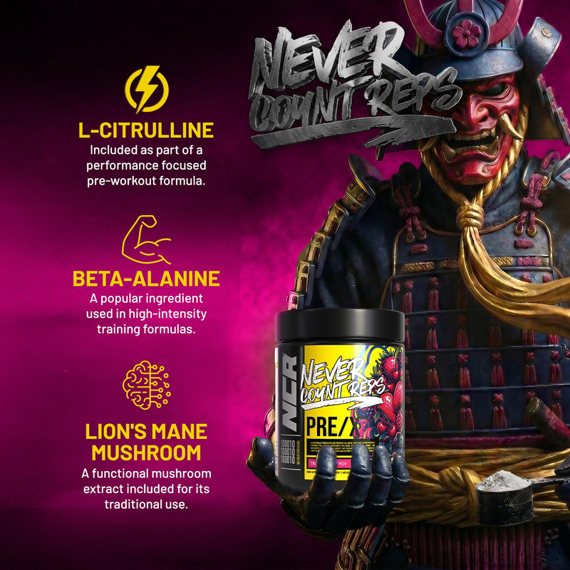 Never Count REPS Cherry Cola Smash Pre Workout - 390g Tub (30 Servings) - Energy Drink Powder with Caffeine, Citrulline, Beta Alanine & More - Controlled Stim Energy - Performance Supplement 30 Servings