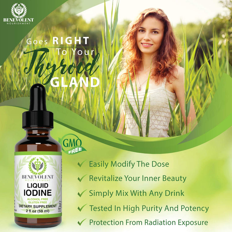 [Australia] - Liquid Iodine Potassium Drops - 1300 Servings | Large 2oz Bottle | Great Taste | 2X Absorption | Just One (1) Drop a Day for Fast Support - Potassium Iodide - Alcohol and Gluten Free 