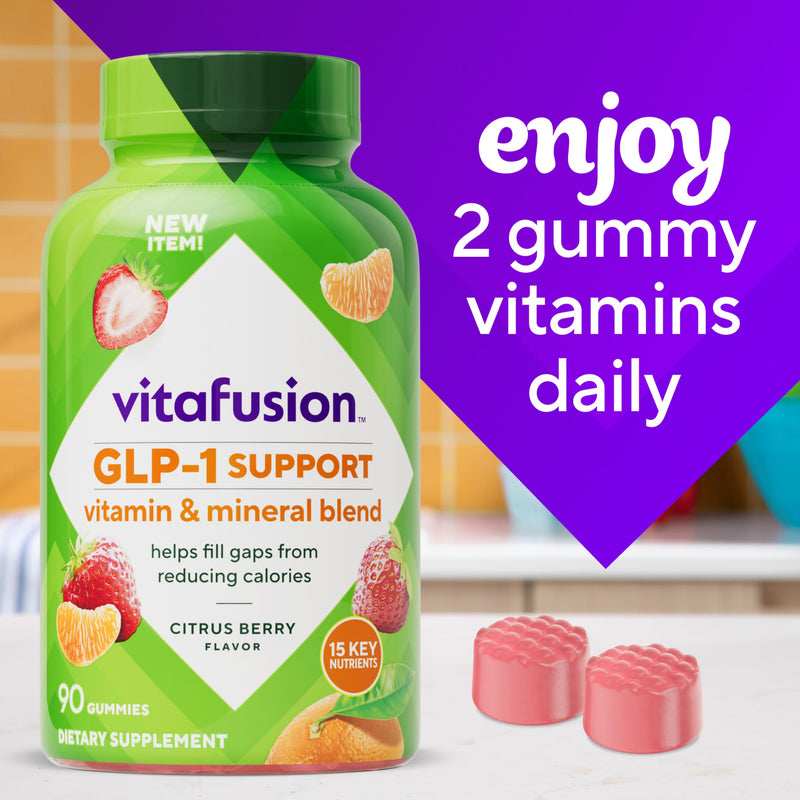 Vitafusion GLP1 Gummy Supplement | 90 Multivitamin Gummies | for Adult Women & Men | Vitamin & Mineral Blend | Citrus Berry Flavor | Gluten and Dairy-Free Supplement
