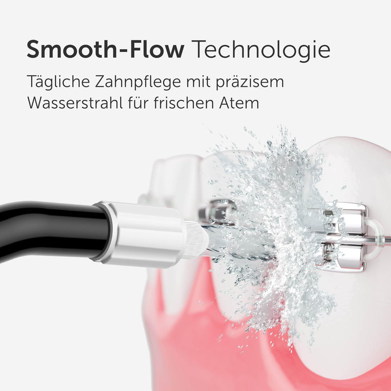 [Australia] - Wondersmile Orthodontic nozzle - replacement nozzles for Waterflow oral irrigator - SmoothFlow technology for optimal tooth and gum care (Black, pack of 4) Black 