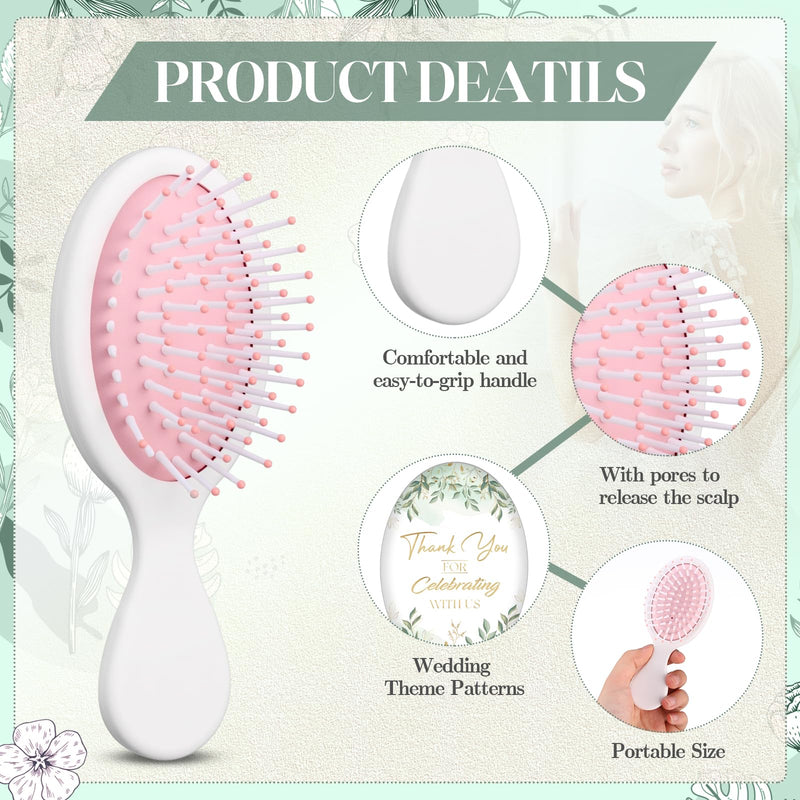 [Australia] - Meanplan 12 Pcs Mini Hair Brush Bulk Wedding Bridal Shower Favors for Guests Thank You for Celebrating Travel Hair Brush Bridal Shower Favors Bridesmaid Proposal Party Gifts for Women 