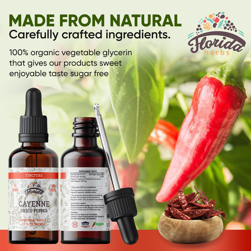 [Australia] - Cayenne Tincture Extract, Organic Cayenne (Capsicum annuum) Dried Pepper - Vegetable glycerin - Non-GMO - 2 oz 2 Fl Oz (Pack of 1) 