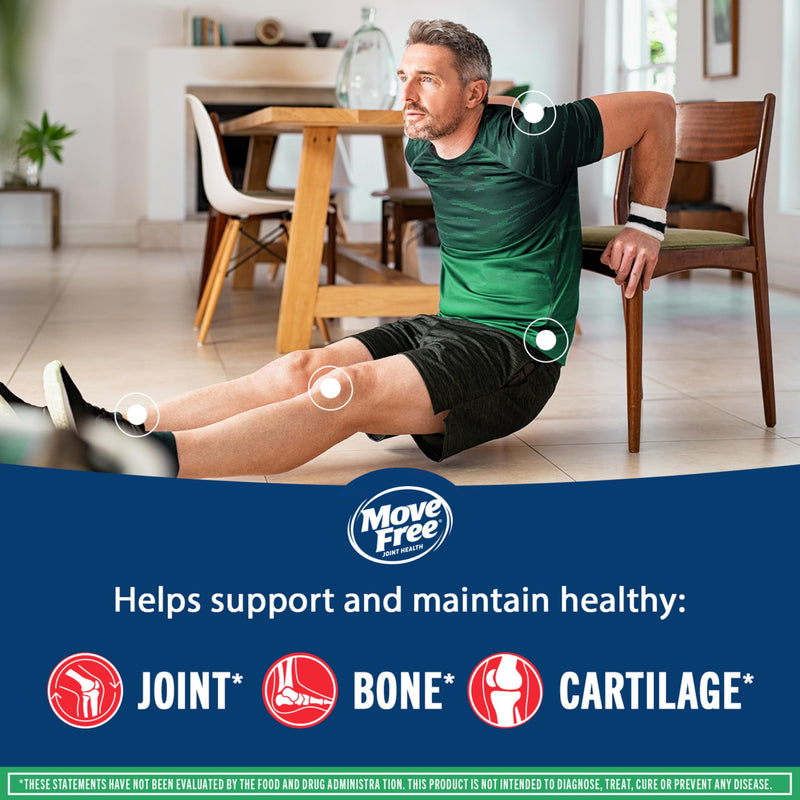 Move Free Advanced Joint Support, Glucosamine, Chondroitin + MSM - 120 ct | Supports Mobility Comfort Strength Flexibility & Bone, 40 Servings, Bone & Joint Support Supplement tablets, Fruitx-B 1