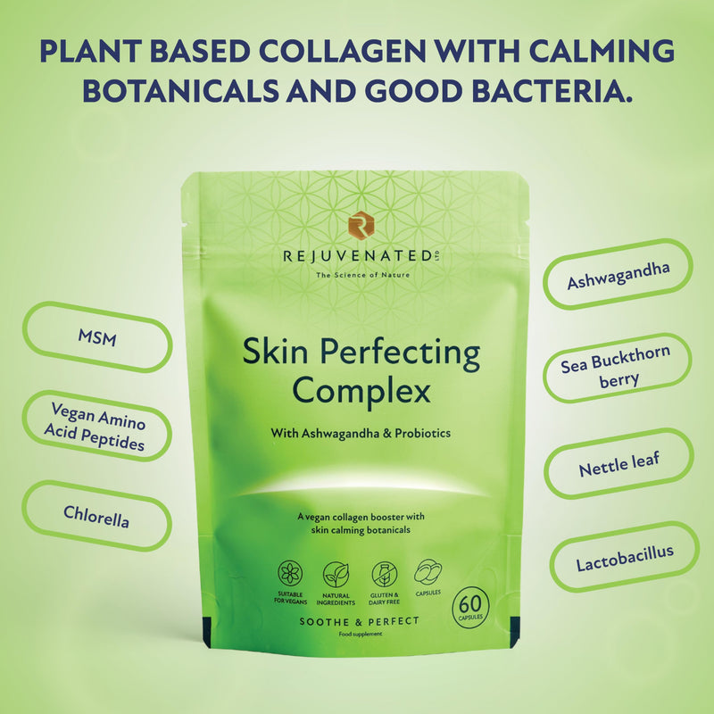 Rejuvenated Skin Perfecting Complex Capsules - Collagen Booster for Healthy Skin - Collagen Booster and Skin Supplements with Skin Calming Botanicals (60 Capsules)