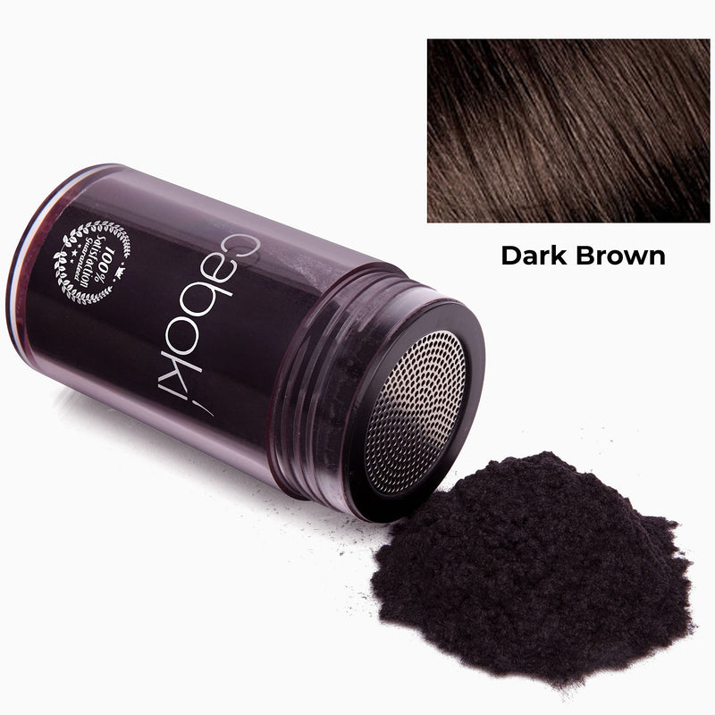 Caboki Hair Fibers for Thinning Hair – Plant-Based Powder - 30g Dark Brown | Instantly Thicker and Fuller-Looking Hair – Natural Plant-Based Fibers – Hair Powder for Men & Women - 90-Day Supply