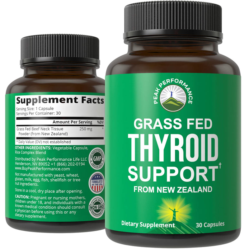 [Australia] - Raw Desiccated Thyroid Supplement. Grass Fed New Zealand Beef Neck & Thyroid Gland Capsules for Women and Men. Ancestral Living Ethically Sourced Bovine Supplements for Energy and Metabolism Support 