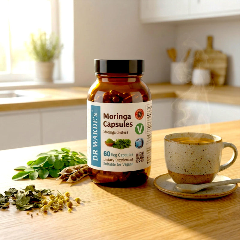 DR WAKDE'S Moringa Capsules (Moringa oleifera, 60 Veg Caps, Plant-Based Supplement, Ayurvedic Herb, All Natural, Vegan)