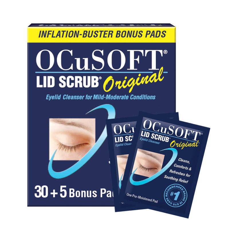 [Australia] - OCuSOFT Lid Scrub Original 35 Count Inflation Buster with 5 extra pads 