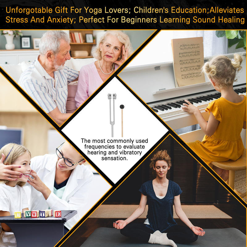 [Australia] - Tuning Fork 128hz with Reflex Hammer for Healing Chakra Set,Healing/Sound Therapy, Aluminum Alloy Sensory Tuning Fork Activator for Healing, Therapy Non Magnetic 