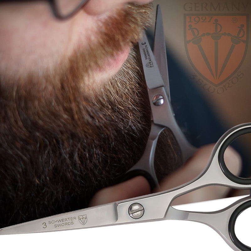[Australia] - THREE SWORDS-Rustproof professional beard scissors hair scissors in a case 