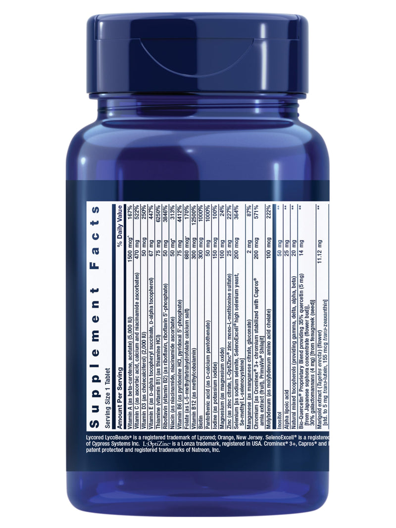 Life Extension One-Per-Day Multivitamin – Packed with Over 25 Vitamins, Minerals & Plant Extracts, Quercetin, 5-MTHF Folate & More – 1-Daily, Non-GMO, Gluten-Free – 60 Tablets Vitamin 60 Count (Pack of 1)