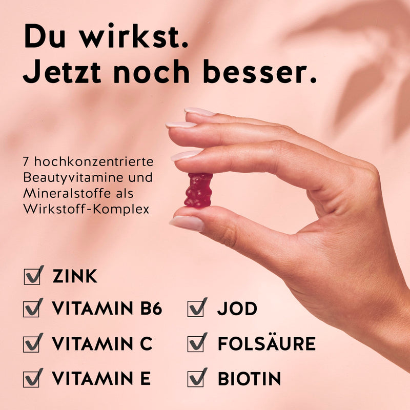 [Australia] - Bears with Benefits Biotin High Dose Gummy Bears - Hair Vitamins Support Normal Hair Growth & Hair Care - 5000μg Biotin-Zinc-B6 - Skin Hair Nails Complex - 60 Pieces - Vegan 