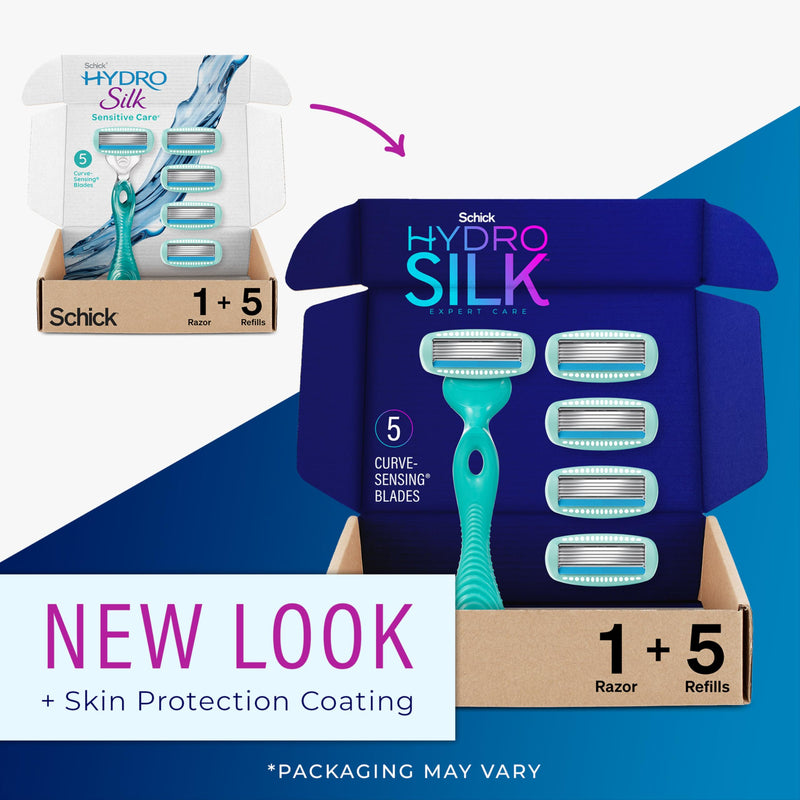 [Australia] - Schick Hydro Silk Sensitive Skin Razor for Women With 5 Moisturizing Razor Blade Refills 
