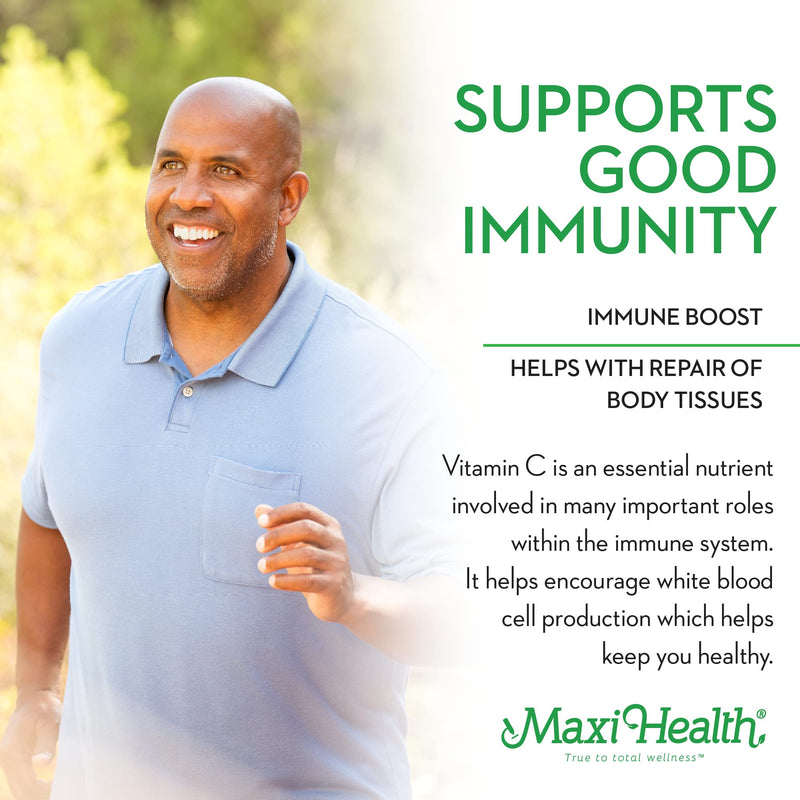 Maxi Health Vitamin C 1050mg – Buffered C Complex with Calcium Ascorbate & Bioflavonoids – Immune Support Supplement, Non-Acidic, Gentle on Stomach, Gradual Release – 90 Tablets | Kosher | Buffered Vitamin C 1050mg | Bioflavonoids, Gentle Stomach & Imm...