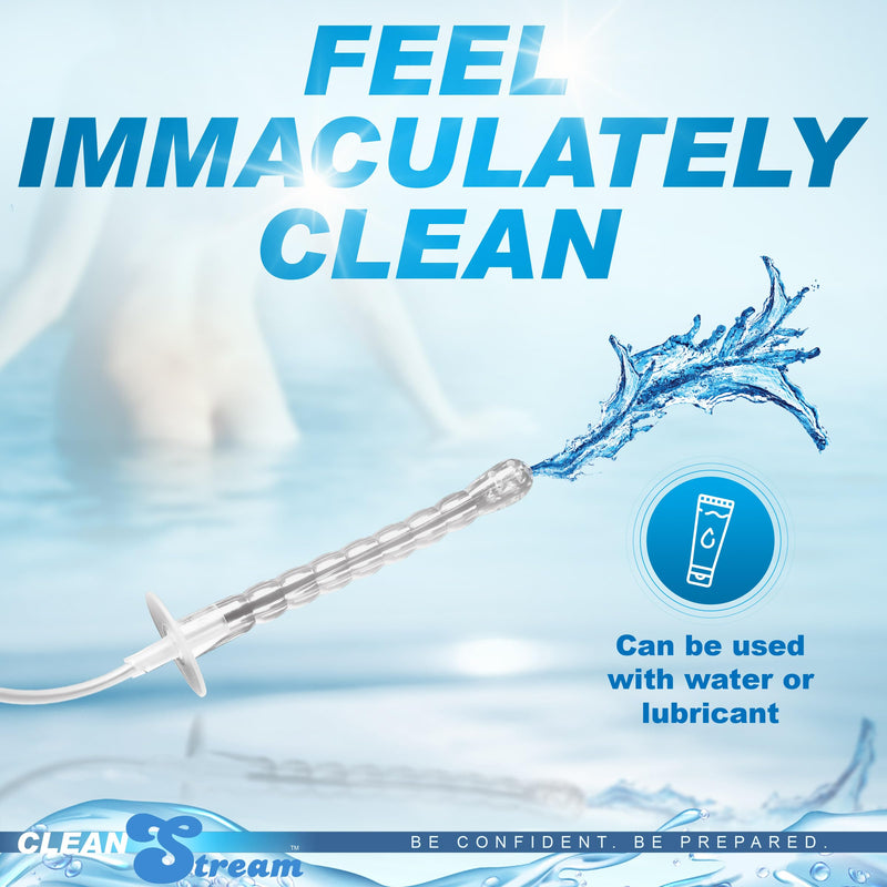 [Australia] - CLEANSTREAM 150mL Syringe w/Attachments for Beginners, Men, Women, & Couples. Fluid Syringe and Three Tapered Tips. Silicone Tube. 5 Pieces, Clear. 