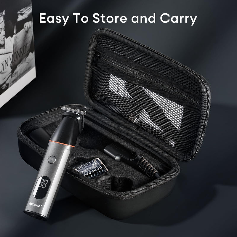 [Australia] - kensen Body Hair Trimmer for Men - Manscape 3-in-1 Beard Trimmer for Men, Men's Groin & Pubic Hair Trimmer IPX6 Waterproof Wet/Dry Electric Razor for Mens Cordless Hair Clippers for Mens Shaver (Gray) Gray 