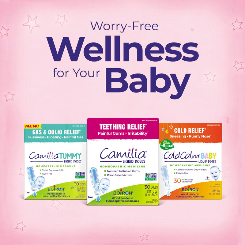 Boiron Camilia Tummy for Colic, Painful Gas, Bloating, & Fussiness- Sterile and Non-Drowsy Liquid Doses - 30 Count