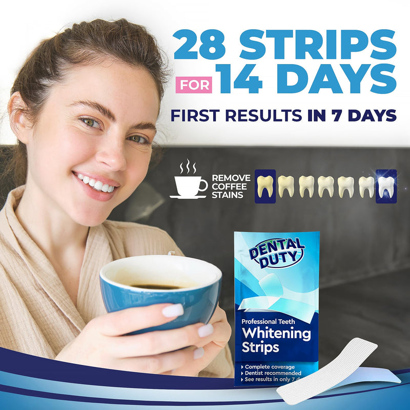 [Australia] - Dental Duty Teeth Whitening Strips ‚Äì 28pcs Vegan White Strips for Teeth Whitening ‚Äì Enamel-Safe Teeth Whitener ‚Äì Removes Coffee & Tea Stains ‚Äì Non-Toxic, Sensitivity-Free Teeth Whitening Kit. 