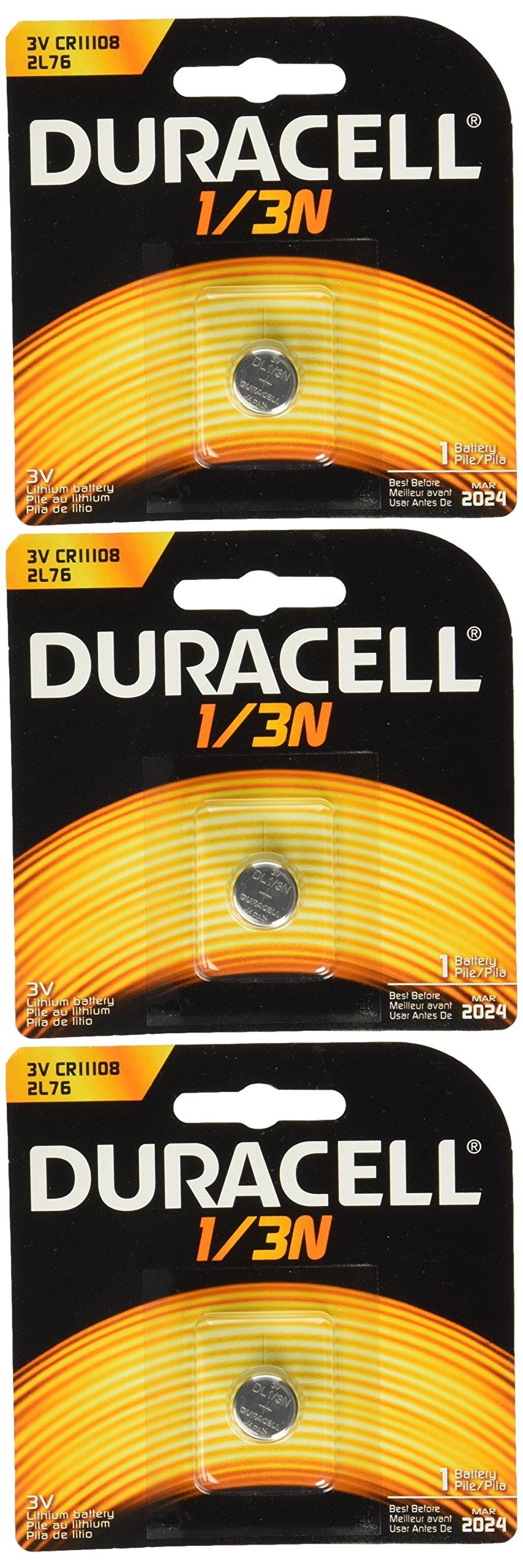 Duracell DL1/3N CR1/3N 3V Lithium Battery 3 Pack