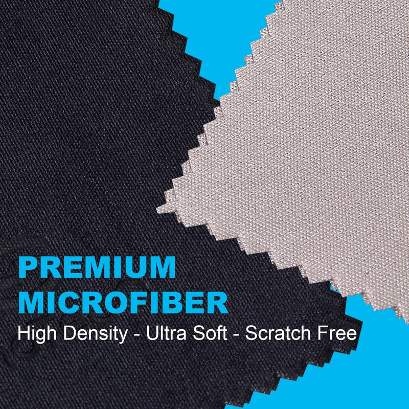 [Australia] - SmoTecQ 32-Pack Microfiber Glasses Cleaning Cloths - 7"x6" Ultra-Soft, Individually Wrapped & Reusable for Eyeglasses, Lenses, Screens & More (24 Black, 8 Gray) 