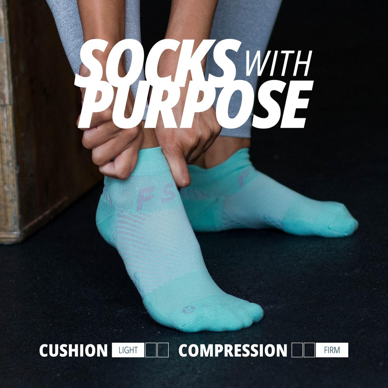 OS1st FS4 Plantar Fasciitis No Show Socks relieves plantar fasciitis, heel/arch pain and improves circulation Medium Blue