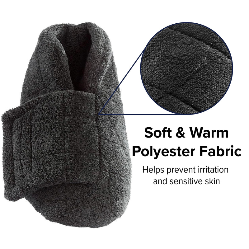 [Australia] - Silverts Diabetic Bootie Slippers for Women - Extra Wide Footwear for Seniors with Swollen Feet Large X-Wide Black 