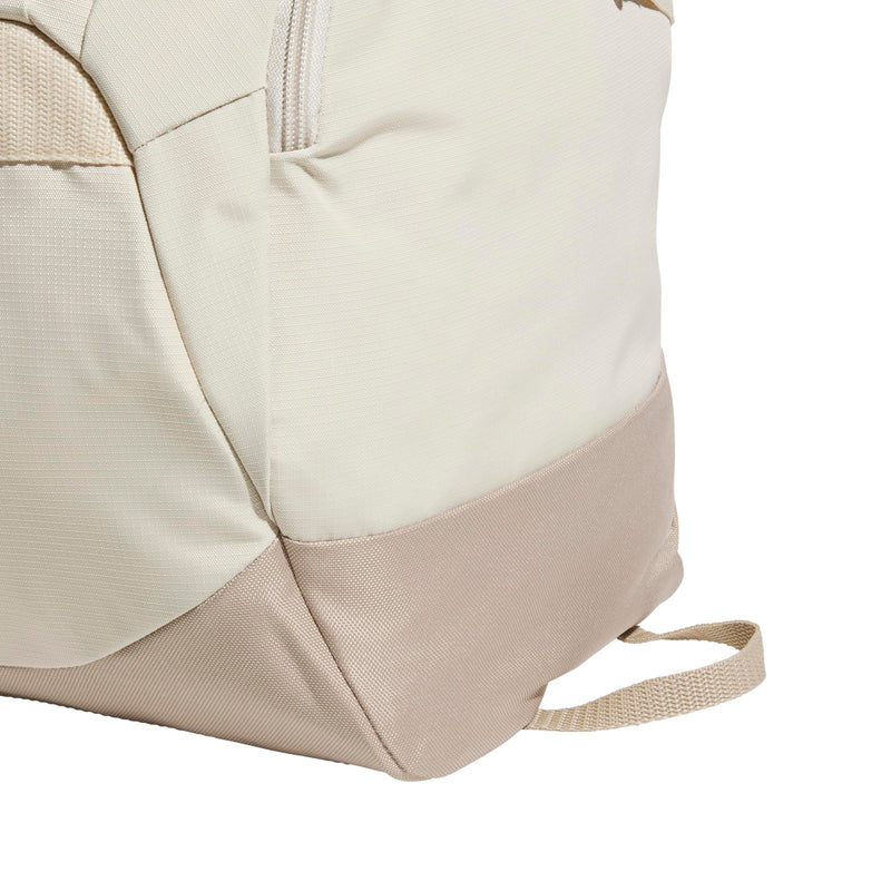 adidas Defender 5 Duffel Bag for Sports, Gym and Travel, Crystal Linen Beige/Trace Khaki, OSFA Crystal Linen Beige/Trace Khaki/Small 42L Small 42l