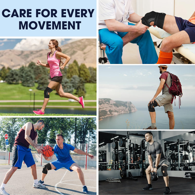 [Australia] - NEENCA ELITE Knee Brace for Men & Women - Open-Back Knee Support with Side Stabilizers & Patella Support for Meniscus Tear, Arthritis Pain, Injury Recovery, Running, Sports (Black, Medium) Black 