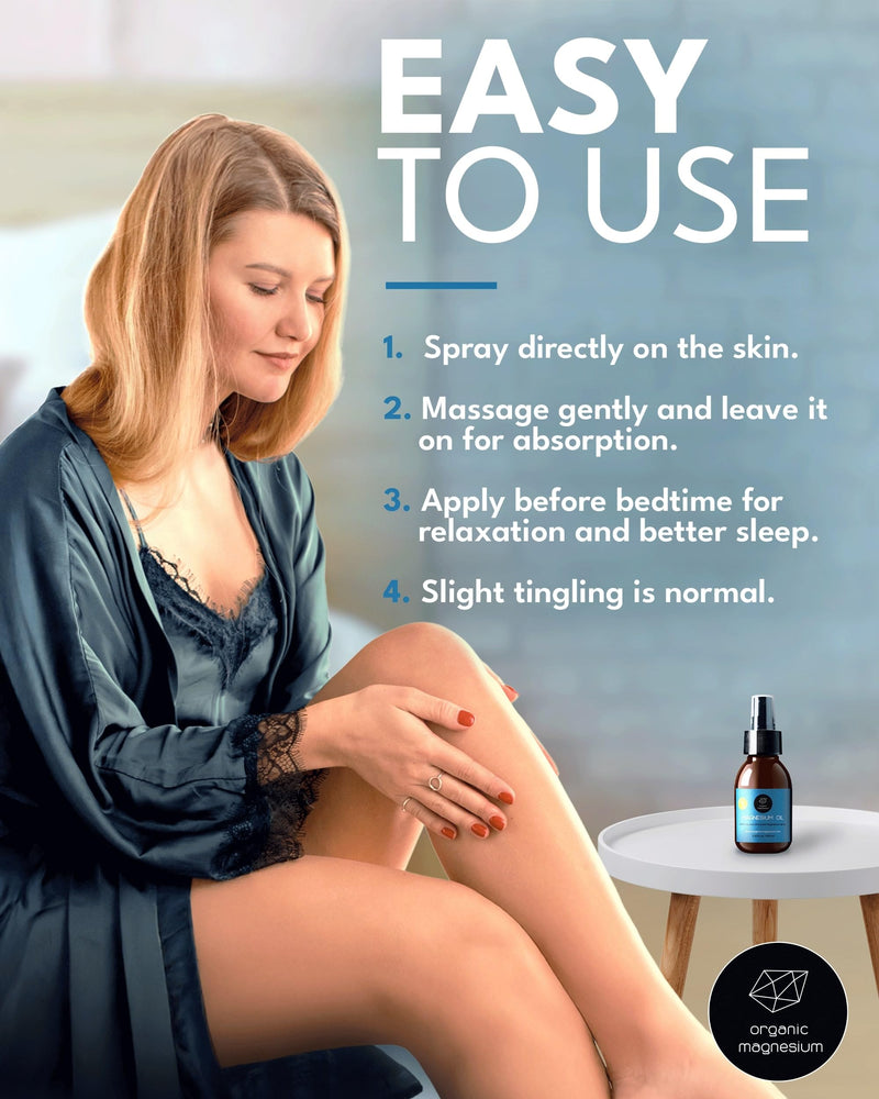 Magnesium Spray for Sleep 100ml - 100% Natural & Ultra Pure Magnesium Oil | Topical Organic Mg Foot Spray for Restless Legs & Muscle Cramp Relief | from Ancient Zechstein Seabed