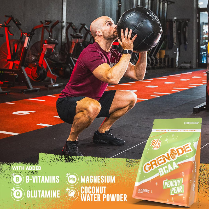Grenade BCAA Intra Workout Powder Zero Sugar Drink Packed with Amino Acids Including B-Vitamins, Magnesium & Glutamine (30 Servings) - Peachy Pear, 390 g (Pack of 1)