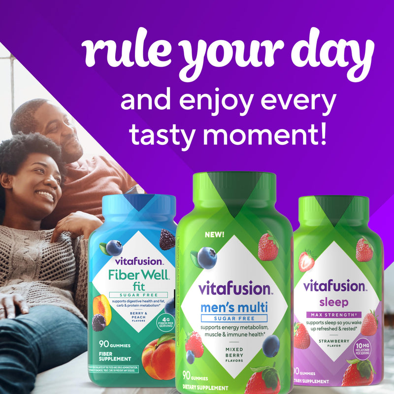Vitafusion Men's Multivitamins | 90 Sugar Free Gummies for Adults | Mixed Berry Flavors | Gluten-Free Supplement 90 Count (Pack of 1)