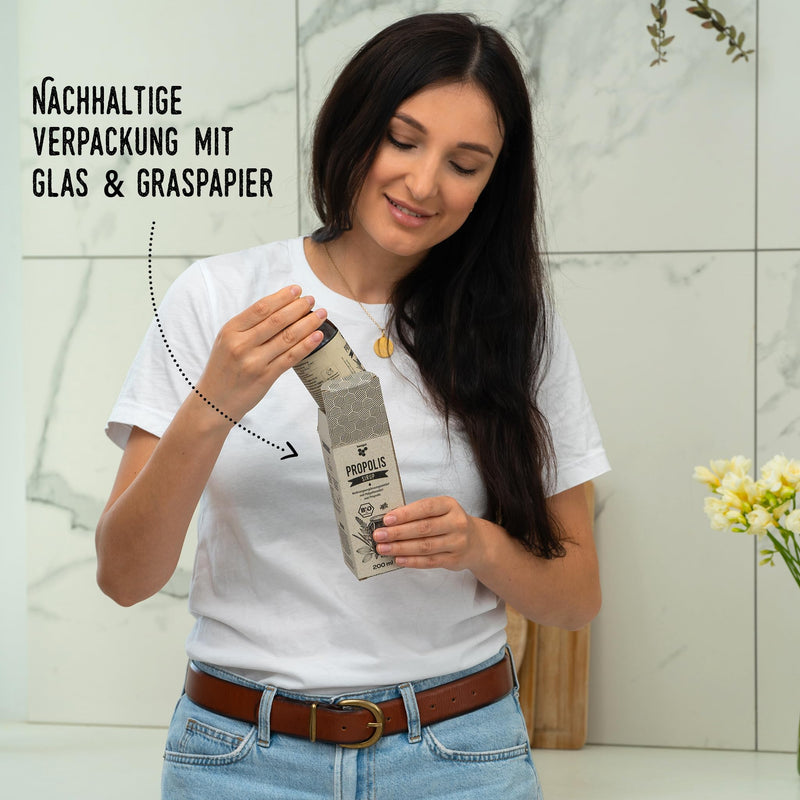 [Australia] - beegut ORGANIC propolis syrup with propolis, honey, ribwort plantain, mullein and licorice root, 200 ml syrup also for children, certified organic 