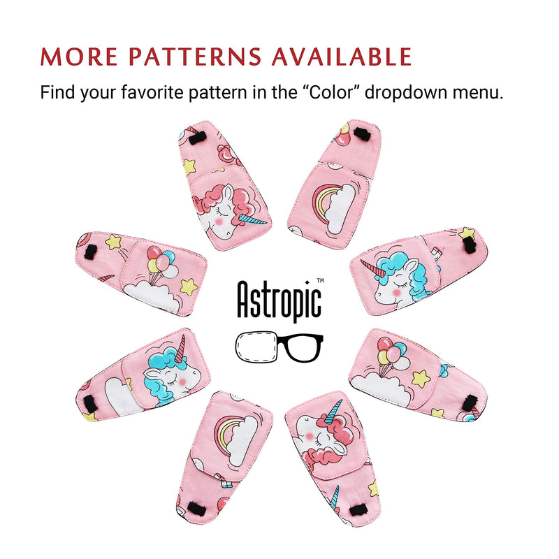 Cotton & Silk Eye Patch for Kids Glasses (Right Eye, Pink Hair Unicorn) To Cover Right Eye Baby Pink - Pink Hair Unicorn